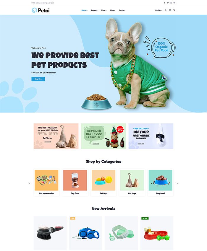 Set up a website for selling pet supplies.
